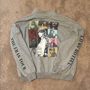 Taylor Swift Gray Era Tour Quarter Zip Sweatshirt